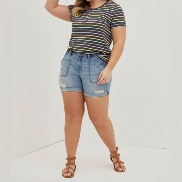 TORRID 5 Inch Vintage Stretch Mid-Rise Short - Picture 3 of 11